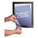 Self Adhesive Sign Holders, 13 X 19, Clear With Black Border, 2/pack