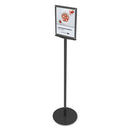 Double-sided Magnetic Sign Display, 8.5 X 11 Insert, 56" Tall, Clear/black