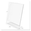 Classic Image Slanted Sign Holder, Portrait, 8.5 X 11 Insert, Clear