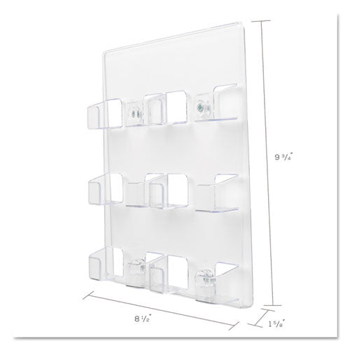 6-pocket Business Card Holder, Holds 480 Cards, 8.5 X 1.63 X 9.75, Plastic, Clear