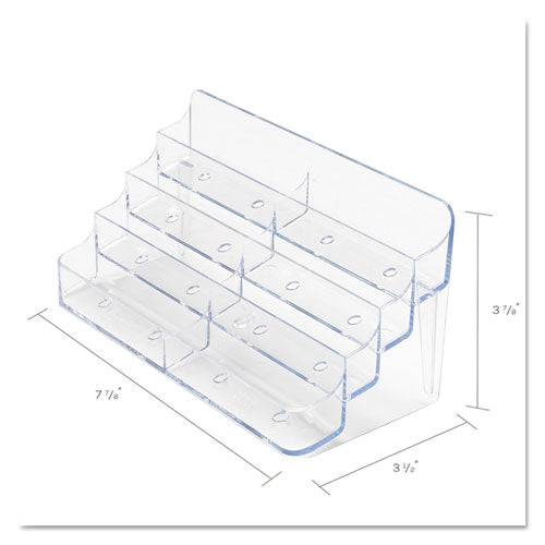 8-pocket Business Card Holder, Holds 400 Cards, 7.78 X 3.5 X 3.38, Plastic, Clear