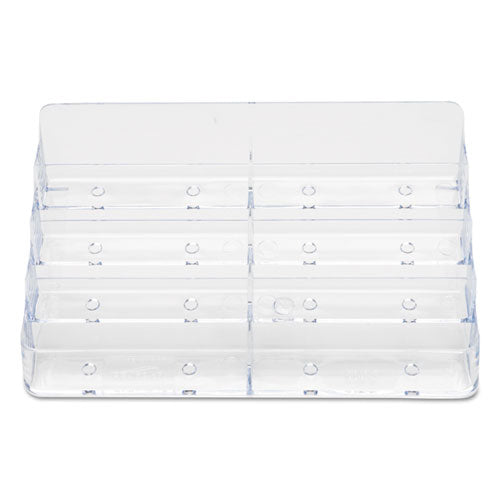 8-pocket Business Card Holder, Holds 400 Cards, 7.78 X 3.5 X 3.38, Plastic, Clear