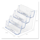 4-pocket Business Card Holder, Holds 200 Cards, 3.94 X 3.5 X 3.75, Plastic, Clear