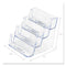 4-pocket Business Card Holder, Holds 200 Cards, 3.94 X 3.5 X 3.75, Plastic, Clear