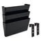 Docupocket Stackable Three-pocket Partition Wall File, 3 Sections, Letter Size, 13" X 4", Black