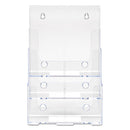 3-compartment Docuholder, Magazine Size, 9.5w X 6.25d X 12.63, Clear