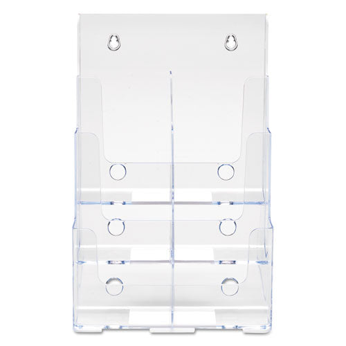 6-compartment Docuholder, Leaflet Size, 9.63w X 6.25d X 12.63h, Clear