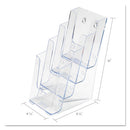 4-compartment Docuholder, Leaflet Size, 4.88w X 6.13d X 10h, Clear