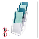 4-compartment Docuholder, Leaflet Size, 4.88w X 6.13d X 10h, Clear