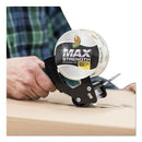 Max Packaging Tape With Pistol Grip Dispenser, 3" Core, 1.88" X 54.6 Yds, Crystal Clear