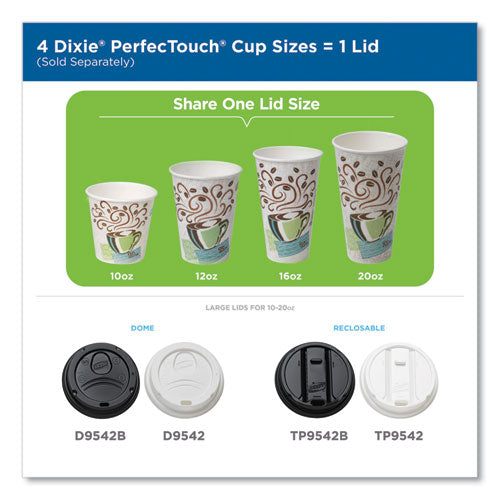 Perfectouch Paper Hot Cups, 12 Oz, Coffee Haze Design, 50/sleeve, 20 Sleeves/carton