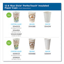 Perfectouch Paper Hot Cups, 12 Oz, Coffee Haze Design, 25 Sleeve, 20 Sleeves/carton