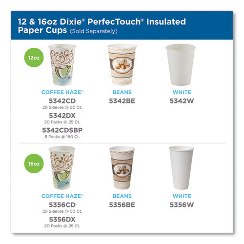 Perfectouch Paper Hot Cups, 10 Oz, Coffee Haze Design, 50 Sleeve, 20 Sleeves/carton