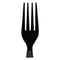 Plastic Cutlery, Heavyweight Forks, Black, 1,000/carton