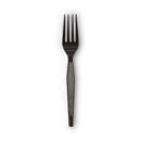 Plastic Cutlery, Heavyweight Forks, Black, 1,000/carton