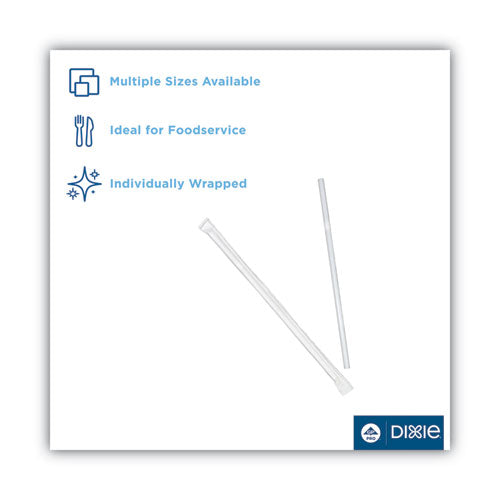 Wrapped Flex Straws, 7.75", Polypropylene, White, 10,000/carton