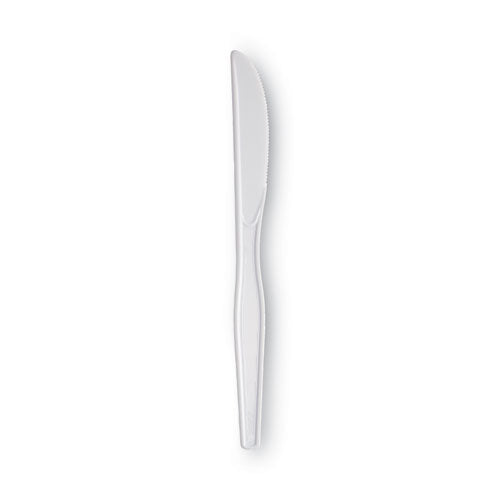 Plastic Cutlery, Heavyweight Knives, White, 100/box