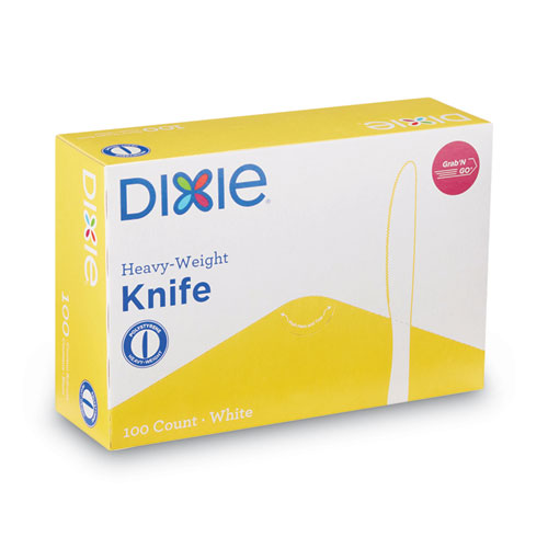 Plastic Cutlery, Heavyweight Knives, White, 100/box