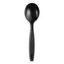 Individually Wrapped Heavyweight Soup Spoons, Polystyrene, Black, 1,000/carton