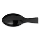 Plastic Cutlery, Heavyweight Teaspoons, Black, 1,000/carton