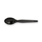 Plastic Cutlery, Heavyweight Teaspoons, Black, 1,000/carton