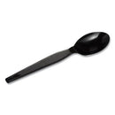 Plastic Cutlery, Heavyweight Teaspoons, Black, 1,000/carton