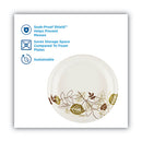 Pathways Soak-proof Shield Mediumweight Paper Plates, 8.5" Dia, Green/burgundy, 1,000/carton