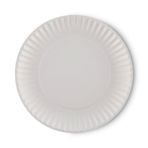 White Paper Plates, 9" Dia, 250/pack, 4 Packs/carton