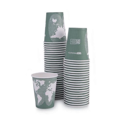 World Art Renewable And Compostable Hot Cups, 12 Oz, Gray, 50/pack