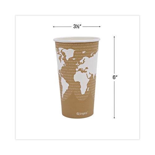 World Art Renewable And Compostable Hot Cups, 20 Oz, 50/pack, 20 Packs/carton