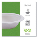 Vanguard Renewable And Compostable Sugarcane Bowls, 12 Oz, White, 1,000/carton