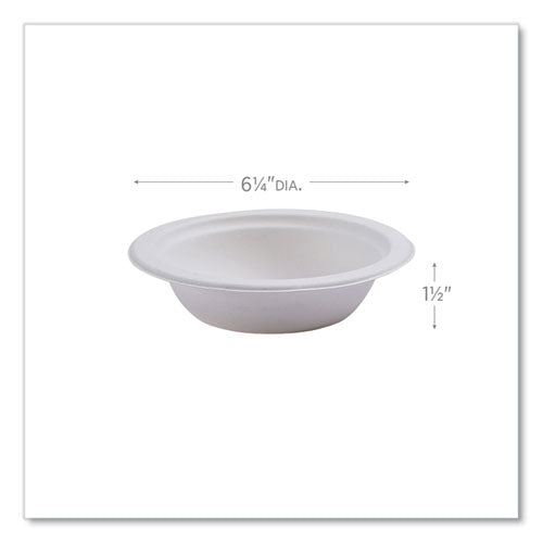 Vanguard Renewable And Compostable Sugarcane Bowls, 12 Oz, White, 1,000/carton