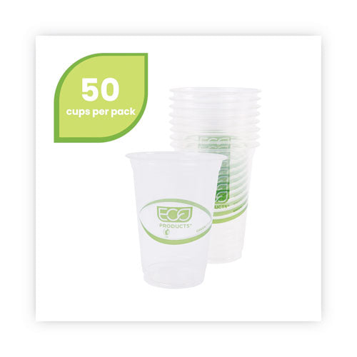 Greenstripe Renewable And Compostable Cold Cups Convenience Pack, Clear, 16 Oz, 50/pack