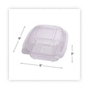 Clear Clamshell Hinged Food Containers, 6 X 6 X 3, Plastic, 80/pack, 3 Packs/carton