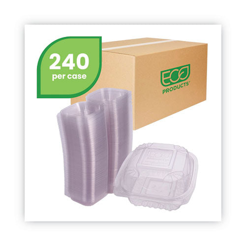 Clear Clamshell Hinged Food Containers, 6 X 6 X 3, Plastic, 80/pack, 3 Packs/carton