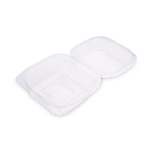 Clear Clamshell Hinged Food Containers, 6 X 6 X 3, Plastic, 80/pack, 3 Packs/carton