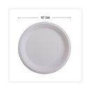 Renewable Sugarcane Dinnerware, Plate, 10" Dia, Natural White, 50/pack