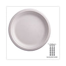 Renewable Sugarcane Plates, 9" Dia, Natural White, 500/carton