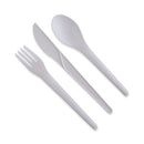 Plantware Compostable Cutlery, Knife, 6", Pearl White, 50/pack, 20 Pack/carton