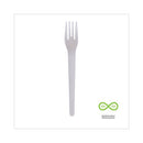 Plantware Compostable Cutlery, Fork, 6", Pearl White, 50/pack, 20 Pack/carton