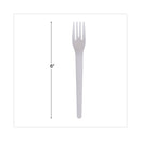 Plantware Compostable Cutlery, Fork, 6", Pearl White, 50/pack, 20 Pack/carton