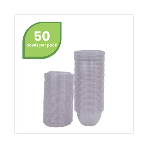 Renewable And Compostable Containers, 18 Oz, 5.5" Diameter X 2.3"h, Clear, Plastic, 150/carton