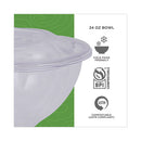 Renewable And Compostable Salad Bowls With Lids, 24 Oz, Clear, Plastic, 50/pack, 3 Packs/carton