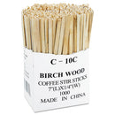 Renewable Wooden Stir Sticks, 7", 1,000/pack, 10 Packs/carton