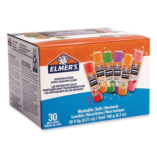 Clear School Glue Stick, Scented, Assorted, 0.21 Oz, Dries Clear, 30/pack