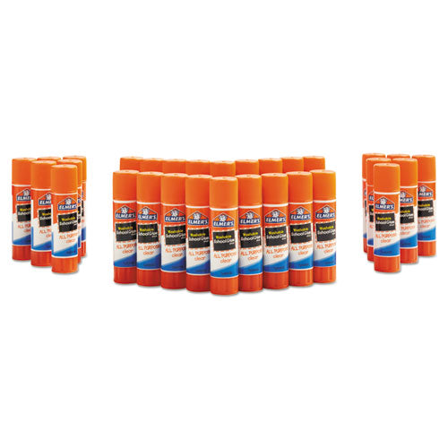 Washable School Glue Sticks, 0.24 Oz, Applies And Dries Clear, 30/box