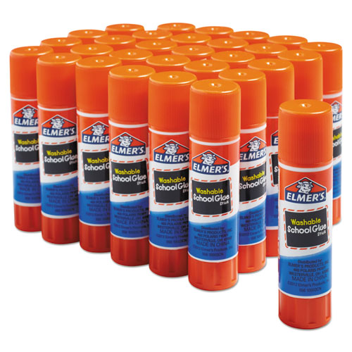 Washable School Glue Sticks, 0.24 Oz, Applies And Dries Clear, 30/box