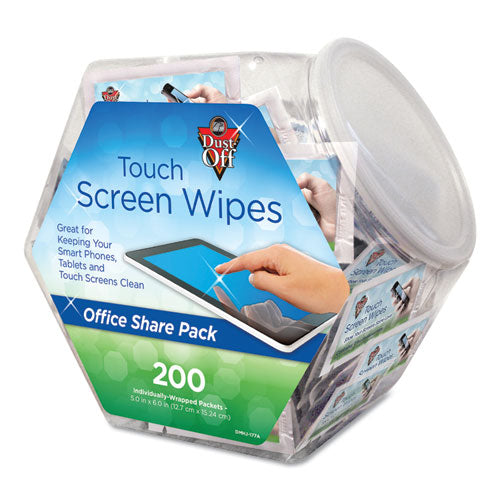 Touch Screen Wipes, 5 X 6, Citrus, 200 Individual Foil Packets In An Easy Grab Jar