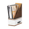 Corrugated Cardboard Magazine File, 4 X 9 X 11.5, Wood Grain, 12/carton