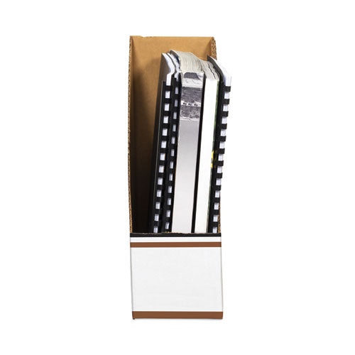 Corrugated Cardboard Magazine File, 4 X 11 X 12.25, Wood Grain, 12/carton